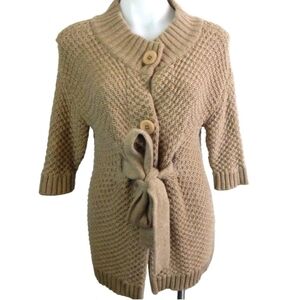 Vince Chunky Knit Tie Front Wool Cashmere Cardigan